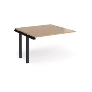 Image of Adapt boardroom table add on unit 1200mm x 1200mm - Black frame and beech top