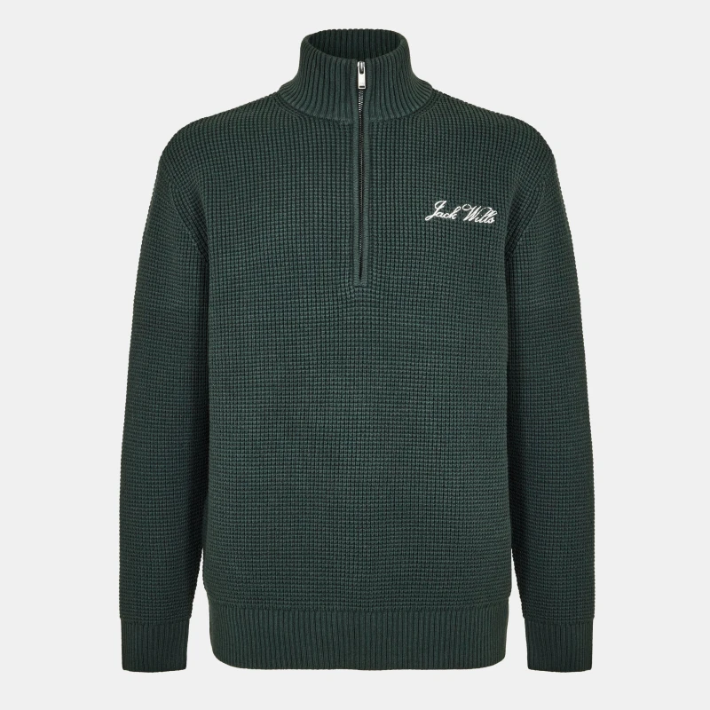 Image of Jack Wills Monty 1/4 Zip Men Evergreen male S