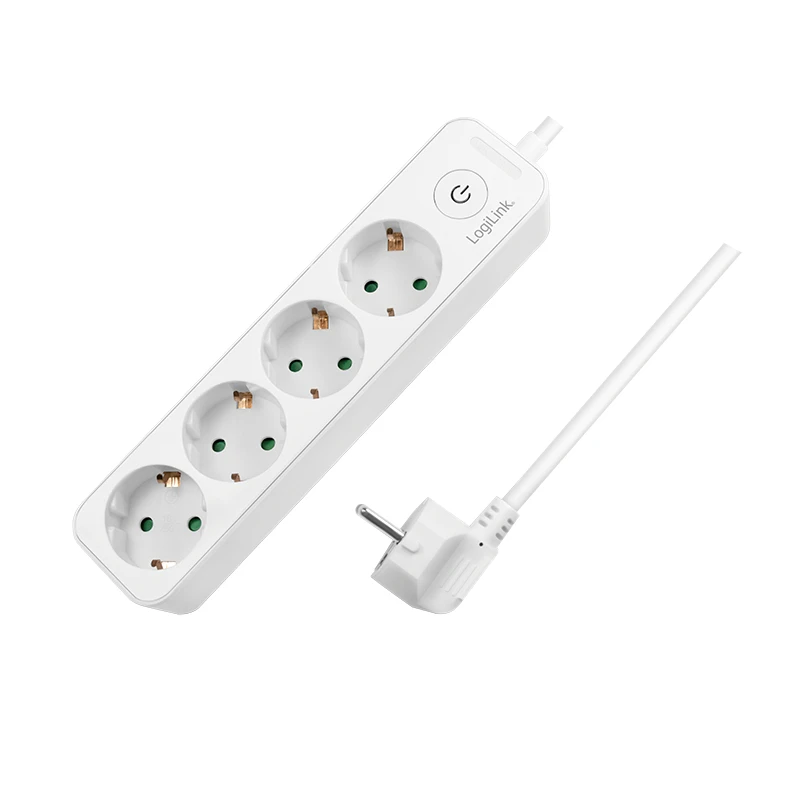 Image of LogiLink LPS245 power extension 1.5 m 4 AC outlet(s) Indoor White