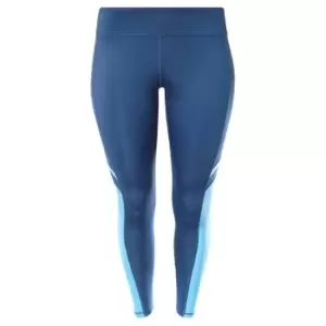 Image of Reebok Workout Ready Mesh Leggings (Plus Size) Womens - Blue