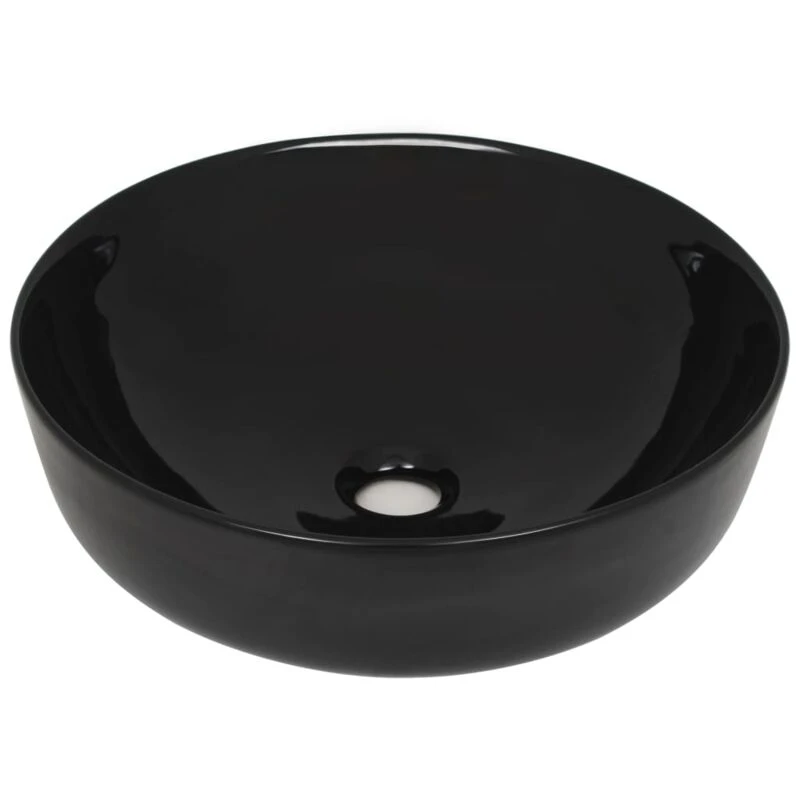 Image of VIDAXL Basin Ceramic Round Black 41.5x13.5cm Vidaxl zf4313197mobspcipad