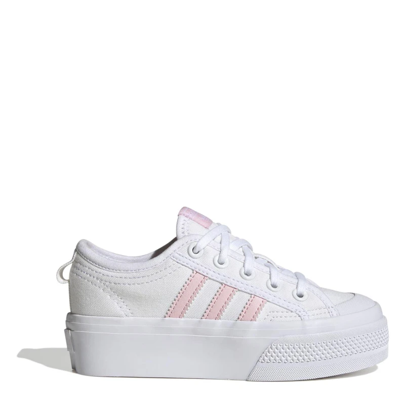 Image of adidas Nizza Platform Shoes Childrens White male 1.5 (33.5)