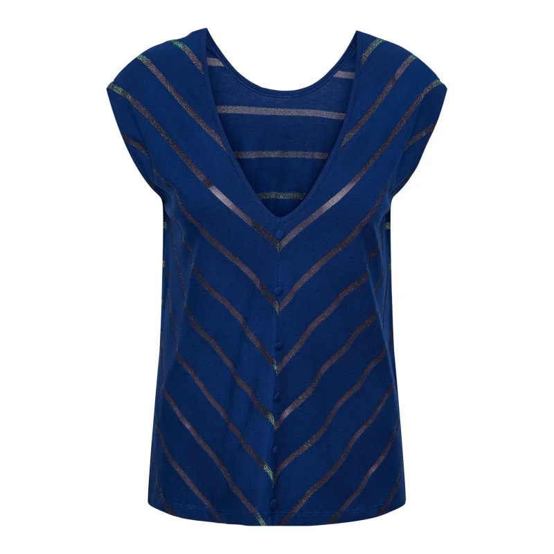 Image of Pieces Womens T-Shirt Pieces Rammi Bleu Female S