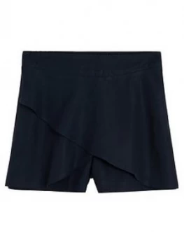 Image of Mango Teen Girl Mili Culotte Skirt - Navy