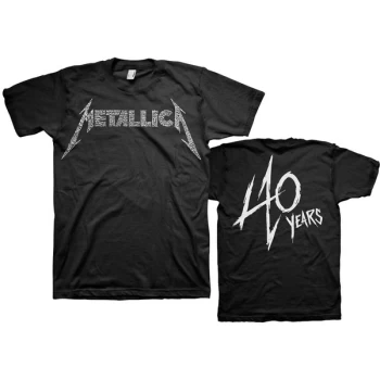 Image of Metallica - 40th Anniversary Songs Logo Unisex Medium T-Shirt - Black