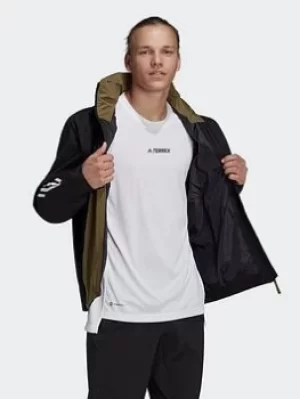 Image of adidas Bsc 3-stripes Rain.rdy Jacket, Black, Size L, Women