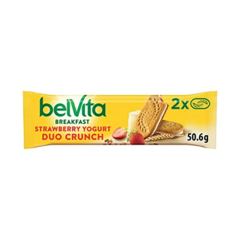 Image of Belvita Breakfast Strawberry and Yogurt Duo Crunch Bars 50.6g (18 Pack) 683215