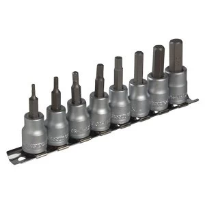 Image of Teng M3811 Socket Clip Rail AF Hex Set of 8 3/8in Drive