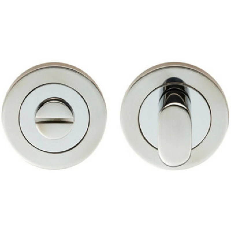 Image of Loops Round Thumbturn Lock and Release With Indicator Bright Stainless Steel Metallics unisex