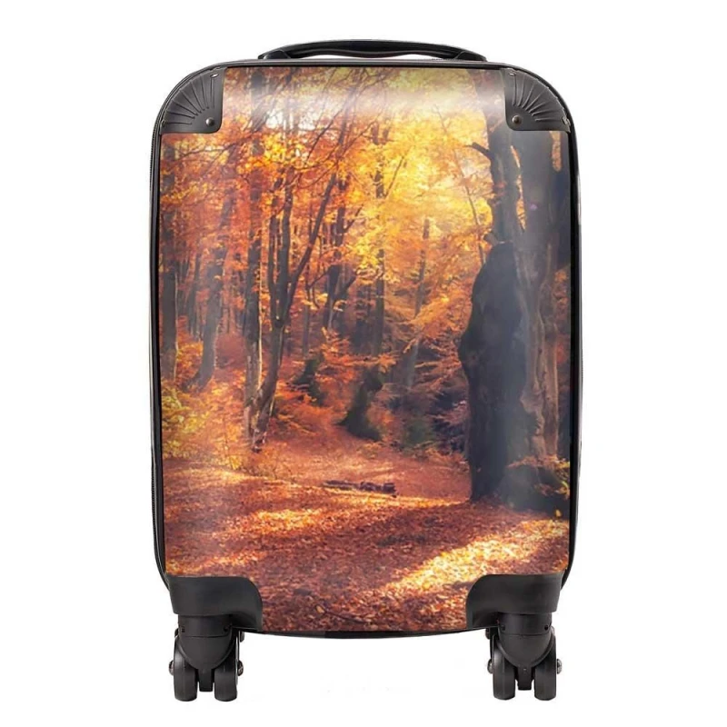Image of Warren Reed - Designer Autumn Forest Suitcase in Brown Size: Medium Brown Unisex Medium