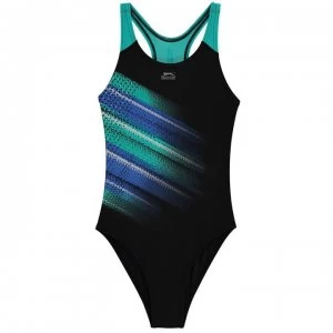 Image of Slazenger Sportback Swimsuit Junior Girls - Black/Blue