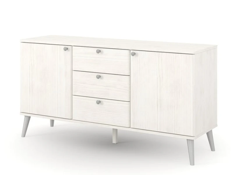 Image of Core Augusta Curve White Sideboard with 2 Doors 3 Drawers