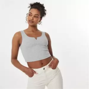 Image of Jack Wills Ribbed Notch Neck Vest Top - Grey