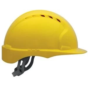 Image of JSP EVO2 Vented Safety Helmet with Slip Ratchet Yellow AJF030 000 200