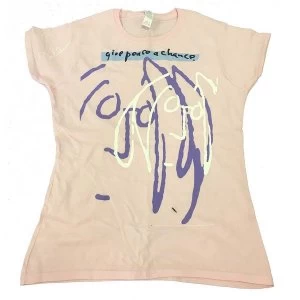 Image of John Lennon - Give Peace A Chance Womens Medium T-Shirt - Pink