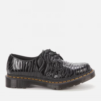 Image of Dr. Martens Womens 1461 Embossed Leather 3-Eye Shoes - Black Zebra - UK 3