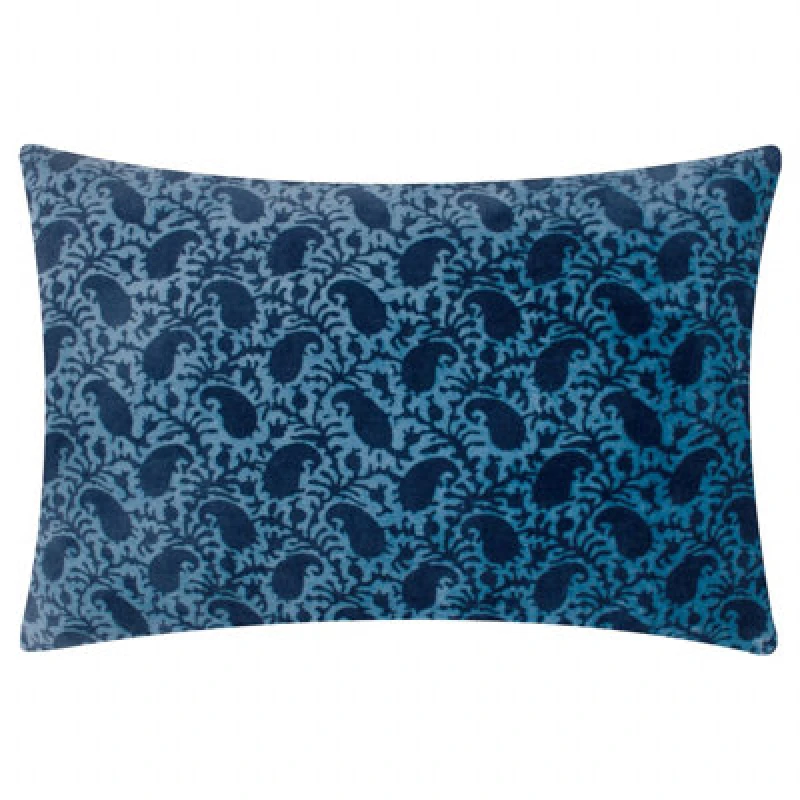 Image of Paoletti Paoletti Boteh Paisley Polyester Filled Cushion in Navy Size: 40cm x 60cm Navy 40cm x 60cm Unisex 5025532865090