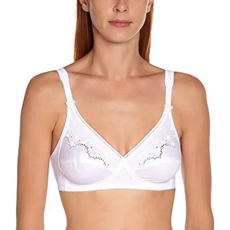 Image of Triumph Womens underwired elasti cross + cotton bra Triumph Blanc Female 110D