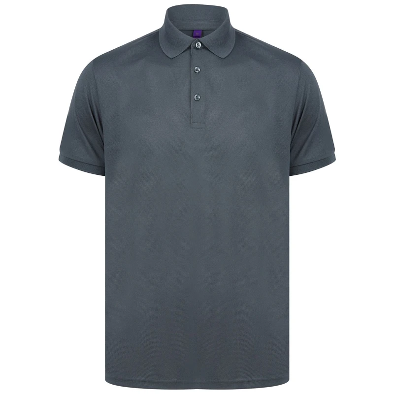 Image of Henbury Mens Polo Shirt in Charcoal Size: XS Charcoal Male XS