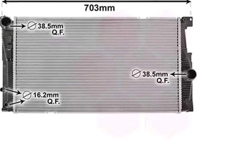 Image of VAN WEZEL 06002549 Engine radiator Aluminium, Brazed cooling fins Radiator,engine cooling (470)