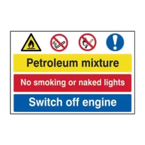 Image of Petroleum Mixture/No Smoking/Switch Off Engine - PVC (600 x 400mm)