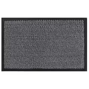 Image of JVL Heavy Duty Commodore Backed Barrier Door Floor Mat Grey/Black 80 x 120 cm