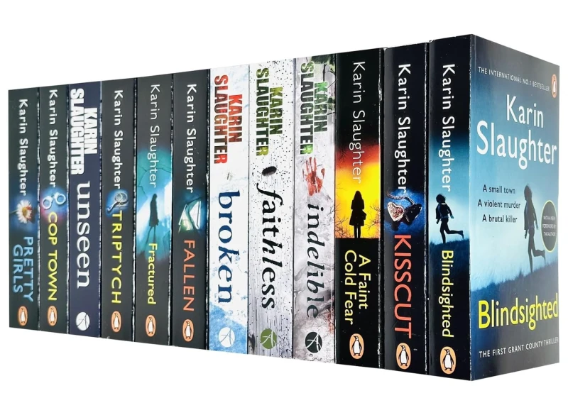 Image of Karin Slaughter 12 Book Set Featuring Blindsighted, Kisscut, A Faint Cold Fear And Indelible Karin Slaughter Books