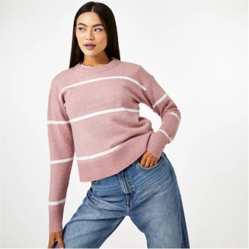 Image of Jack Wills Stripe Crew Neck Jumper - Pink