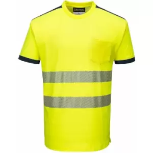 Image of PW3 Vision Hi Vis T Shirt Yellow / Navy L