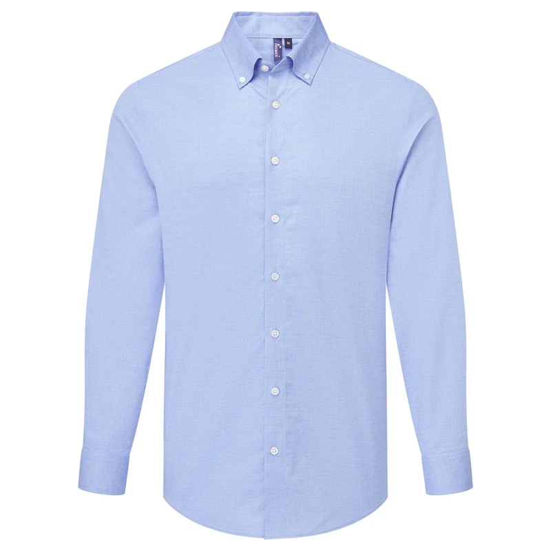 Image of Premier Premier Men Supreme Oxford Long-Sleeved Formal Shirt in Duck Egg Blue Size: X-Small Duck Egg Blue XS Male 5063703958721