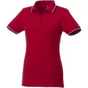Image of Elevate Womens/Ladies Fairfield Polo With Tipping (XL) (Red/Navy/White)