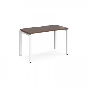 Image of Adapt II Single Desk 1200mm x 600mm - White Frame Walnut top