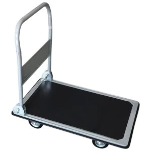 Image of Charles Bentley Heavy Duty Warehouse Folding Platform Trolley Truck 300Kg 600lbs - Silver
