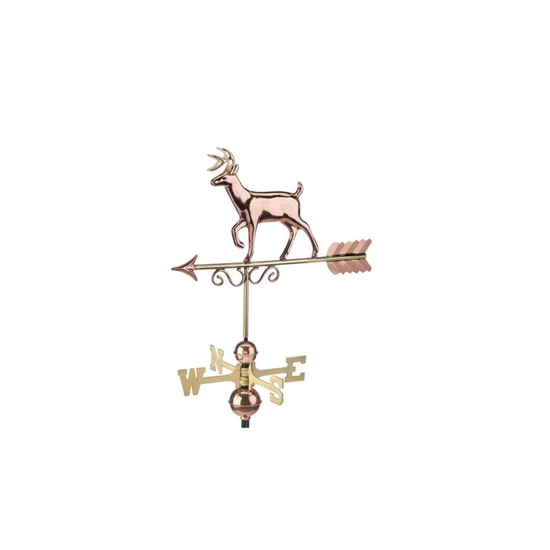 Image of Good Directions Farmhouse Copper Proud Buck Deer Weathervane - L47 x W43.2 x H88.9cm Copper Unisex