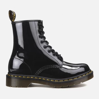 Image of Dr. Martens Womens 1460 Patent Lamper 8-Eye Boots - Black - UK 8