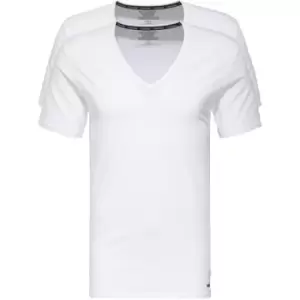 Image of Calvin Klein 2 Pack V Neck T Shirt - White