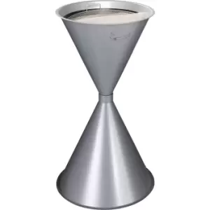 Image of VAR Conical pedestal ashtray, sheet steel, powder coated, silver