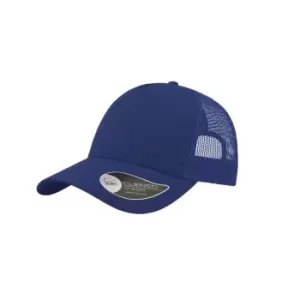 Image of Atlantis Rapper Cotton 5 Panel Trucker Cap (One Size) (Royal Blue/Royal Blue)
