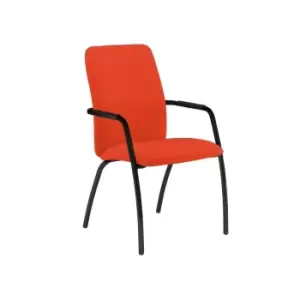 Image of Dams MTO Tuba Black 4 Leg Frame Conference Chair with Fully Upholstered Back - L