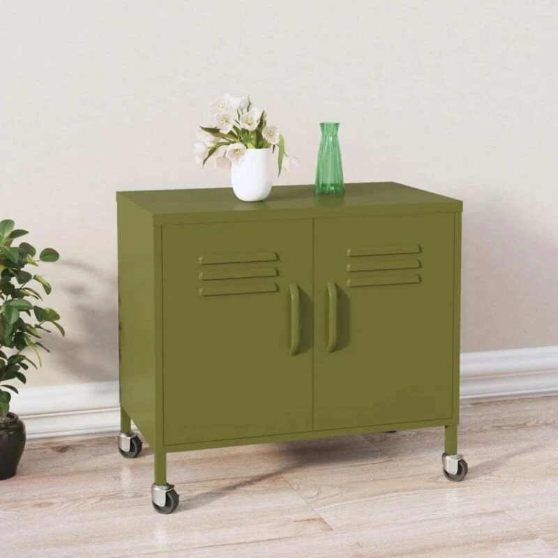 Image of VIDAXL Storage Cabinet Olive Green 60x35x56cm Steel Vidaxl 8720286565735