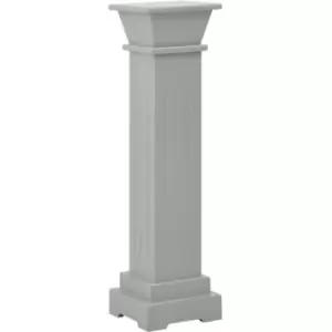 Image of Classic Square Pillar Plant Stand Grey 17x17x66cm mdf Vidaxl Grey