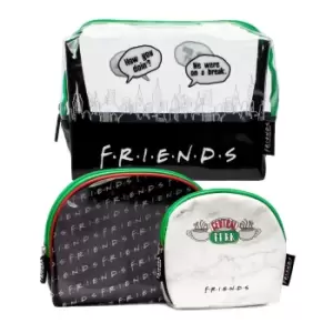 Image of Friends Cosmetic Case Set (Pack of 3) (One Size) (Black/White/Green)
