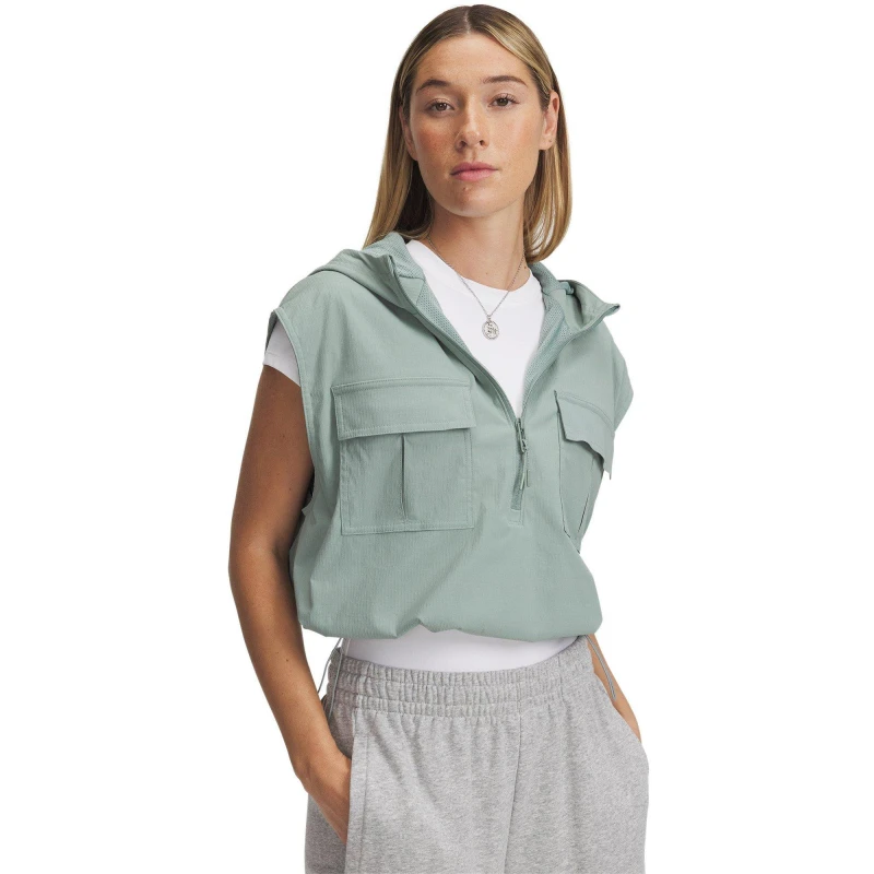 Image of Under Armour Womens Utility Over the Head Hoodie Green female 8 (XS)