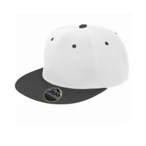 Image of Result Unisex Core Bronx Original Flat Peak Snapback Dual Colour Cap (One Size) (White/Black)