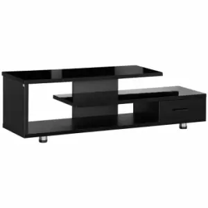 Image of HOMCOM High Gloss TV Unit For TVs Up To 45"with Storage Shelf And Drawer Black