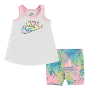 Image of Nike Bubble Bike Top and Shorts Set - Pink