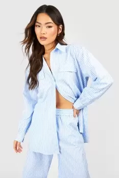 Image of Poplin Contrast Stripe Relaxed Fit Shirt