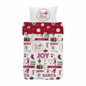 Image of Elf on the Shelf Fleece Christmas Bedding Single Duvet Cover Set, Multi