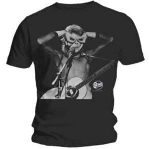 Image of David Bowie Acoustics Mens Black T Shirt: Medium