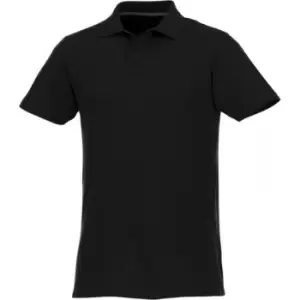 Image of Elevate Mens Helios Short Sleeve Polo Shirt (S) (Solid Black)